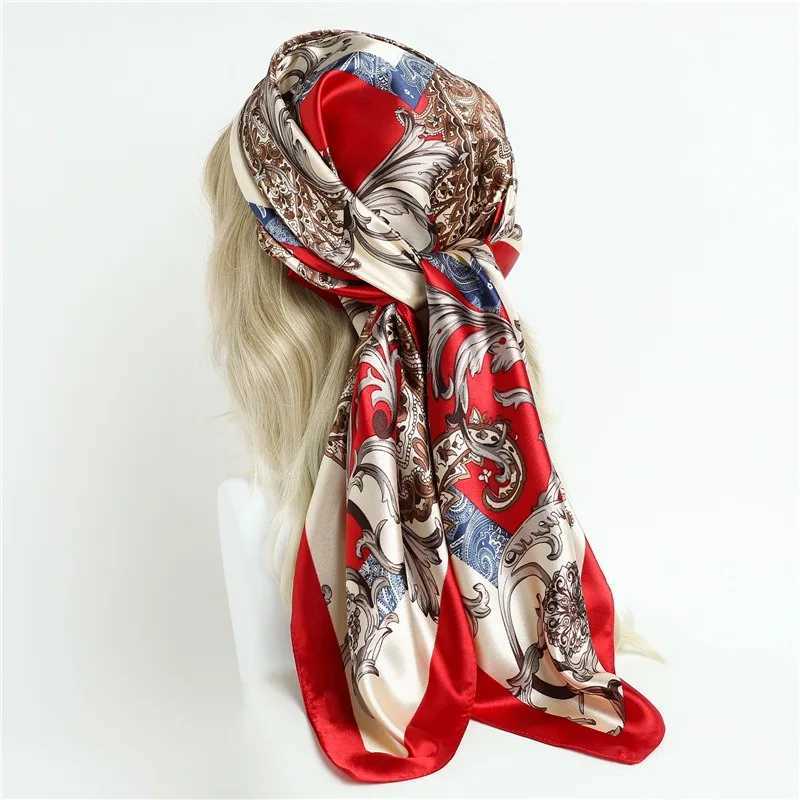 90 * 90CM Silk Scarf Foard Satin Neck Scarf Luxury Silk Wallet SJ02 X250324