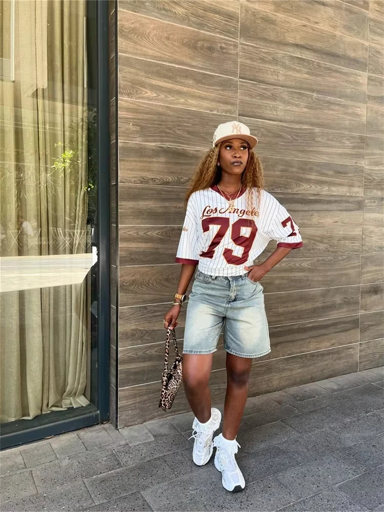 2025 leisure wholesale y2k clothing streetwear Tshirts printed loose tops fashionable long sleeves spring womens 250324