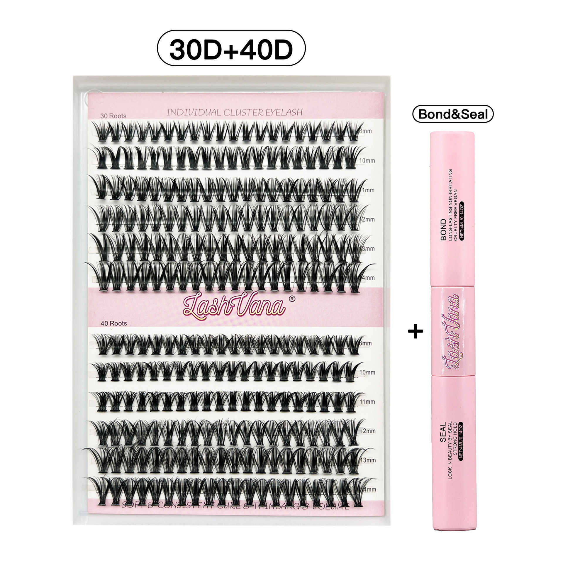 DIY large capacity eyelash cluster thick and curled eyelashes self grafting flat vacation eyelashes W250324