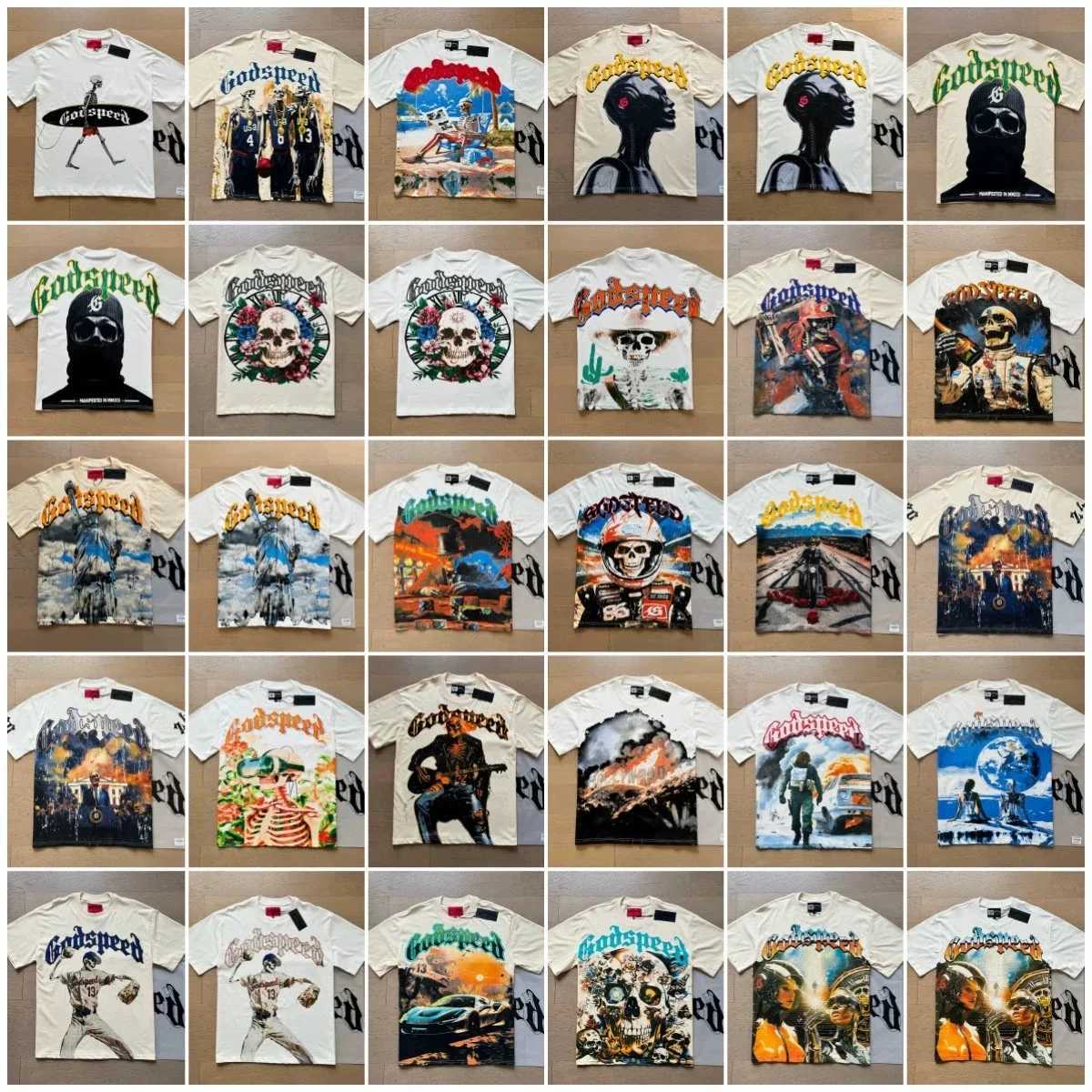 25SS Mens and Womens Godspd Short Sleve High Strt Printed Top Summer Style Crewneck T-shirt X250324