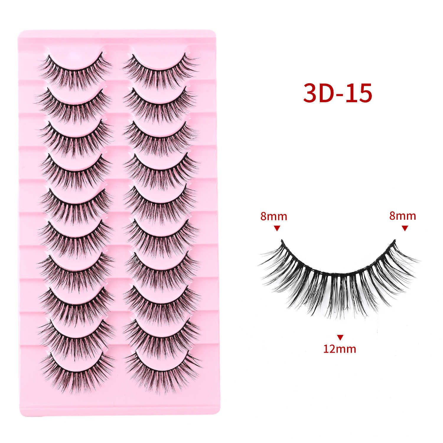 Ten Pair 3D Synthetic Fiber False Eyelash New Product Thick Exaggerated Curling Thick Eyelash W250324
