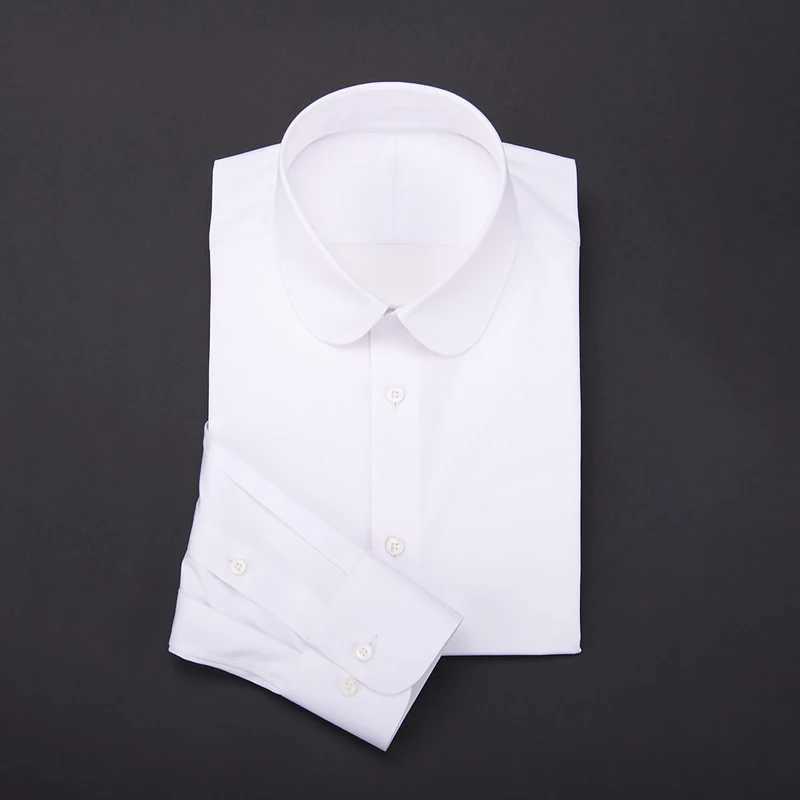 High quality mens Eaton round neck slim fit business mens formal shirt X250324