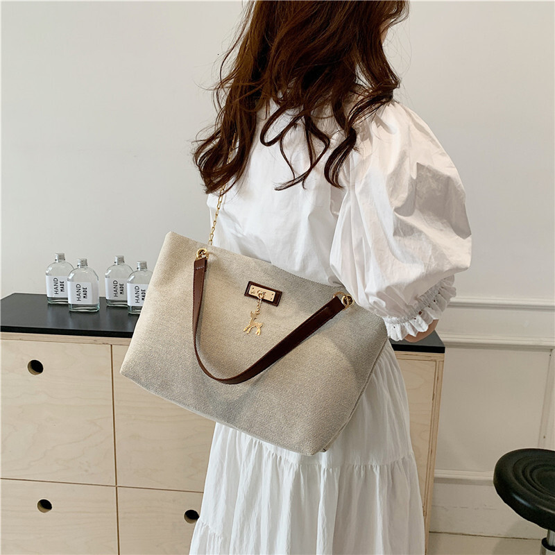 2025S Fashion Designer Commuting Texture Chain Shoulder Spring New Versatile Ins Underarm Tote Bag For Women