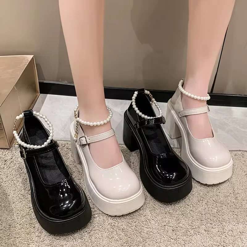 Fashionable White Chunky Platform High Heels Women's New Autumn/Winter Mary Jane Comfortable Sneakers