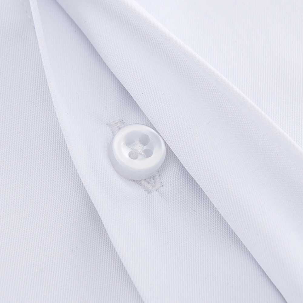 Mens Classic French Cuff Solid Dress Shirt Front Grid Formal Business Standard Fit Long Sleeve Office White Shirt X2503241
