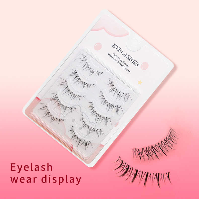 Domestic 5 pairs of transparent stem fake eyelashes simulate natural daily wear of fake eyelashes W250324