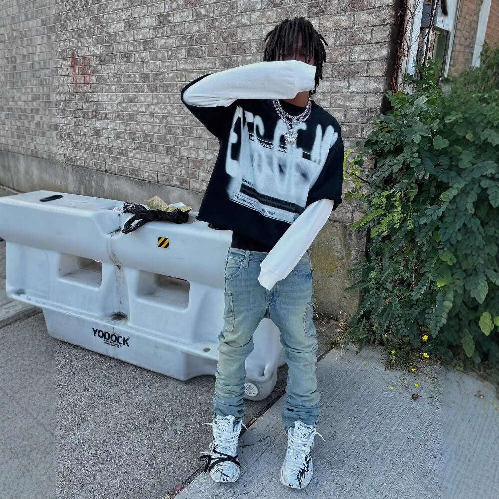 Harajuku Fashion Street Wear Men's Printed American New Casual Hoodie