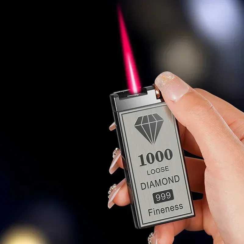 Creative Roller Silent Ignition Windproof Red Flame Butane Gas Lighter Zinc Alloy Replaceable Battery Electric Lighters SmokingC250319