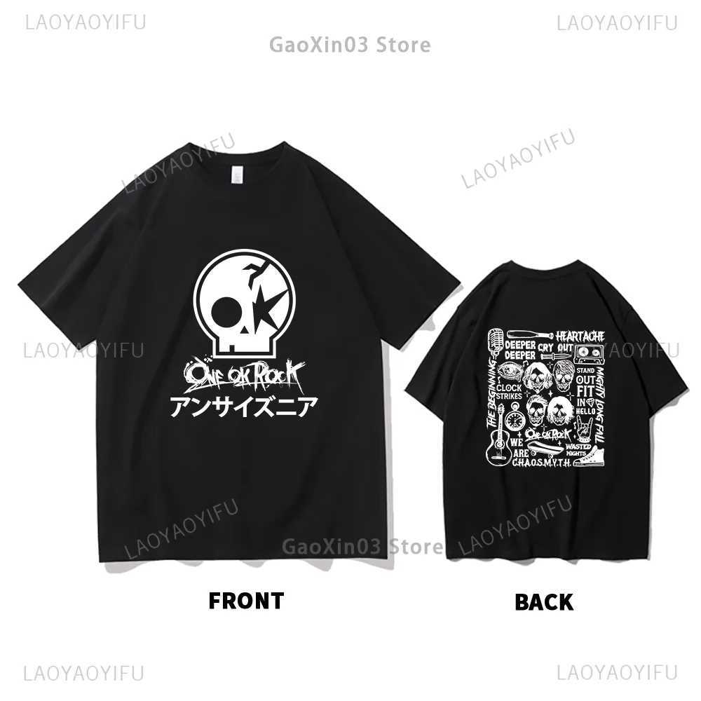 One Ok Rock Shirt Japanese Rock Band Printed Top Fashion Hipster T-shirt Graphite T-shirt Womens Clothing Cotton T-shirt X250324