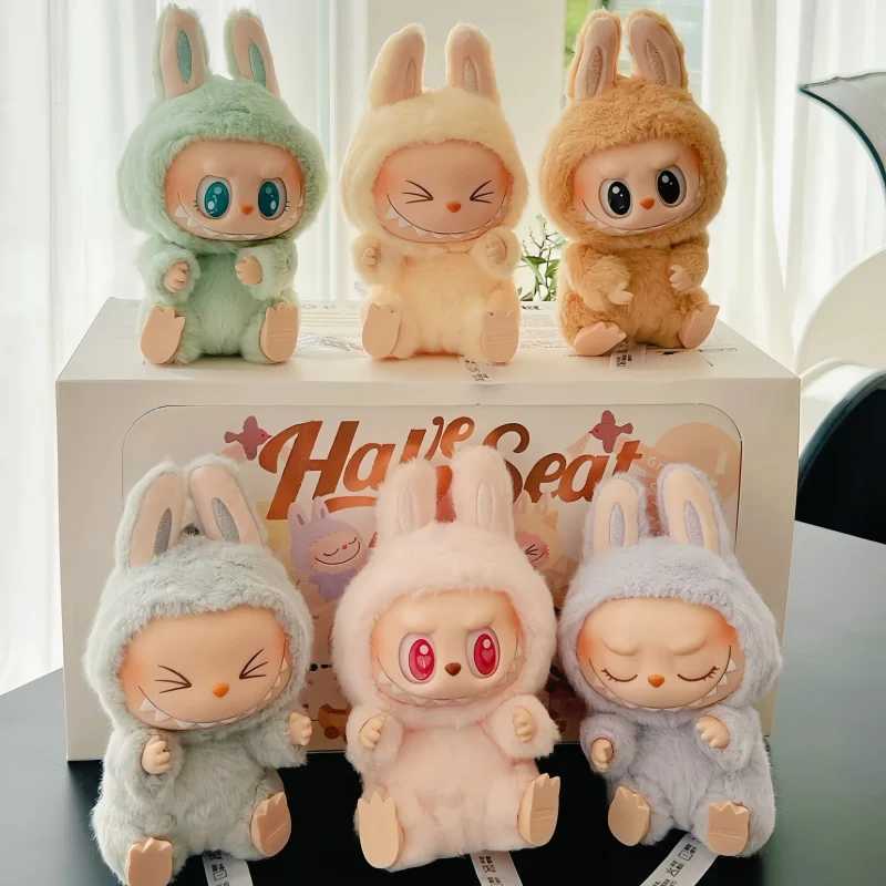 New Arrival In Stock Hot Anime Figure Labubu Have A Seat Series PVC Pendant Doll Model Toy Kawaii Monster Keychain Toy Birthday Gift T250324