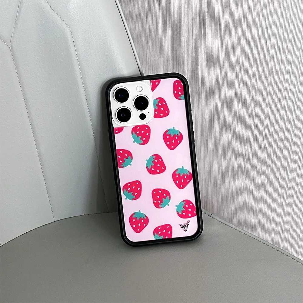 Wildflower 3D Fresh Fruit Strawberry ry Phone Cases For iPhone 12 13 14 15 16 Pro Max WF INS Cute Cartoon eberries Case Z250324