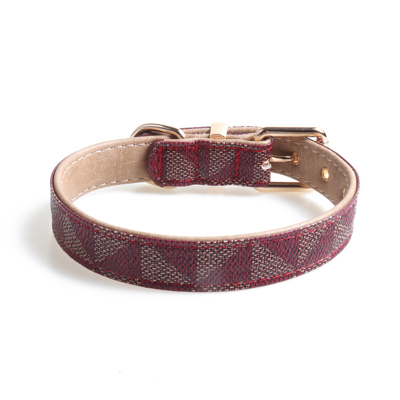 Luxury Print Real Leather Dog Collar Handmade for Medium Dog Breeds with The Finest Genuine Leather Collar is Stylish,Soft Strong and Comfortable Dog 