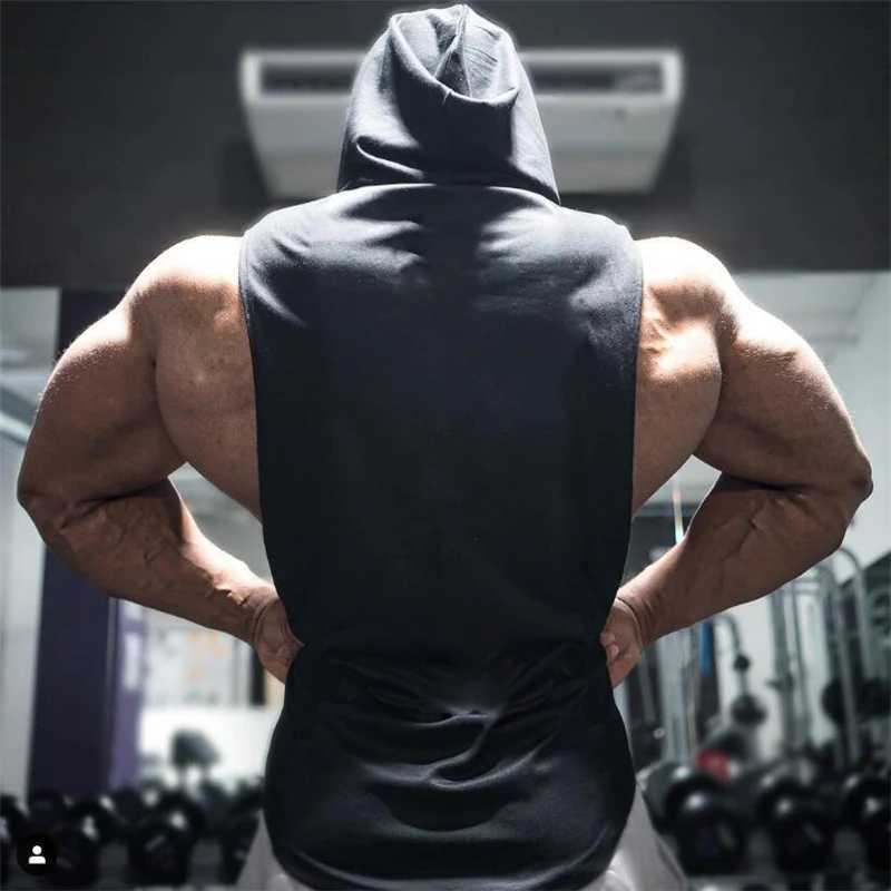 Muscleguys brand clothing gym hoodie vest mens fitness hoodie Stringer hoodie training single sleeve fitness shirt X250324
