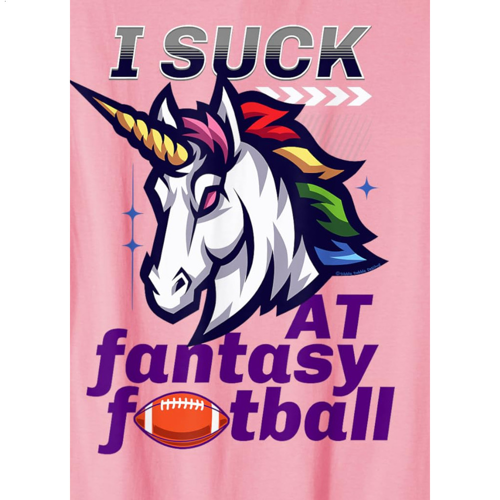 T shirt for Mens Funny Unicorn I Suck at Fantasy Football Loser Graphic Tee Casual Tops Clothes Short sleeve simple simple