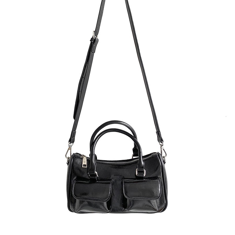 New Fashion Style Small Square Bag Hand Carrying PU Leather Feeling Simple Small Handbag Female Korean Version All Shoulder Crossbody Bag