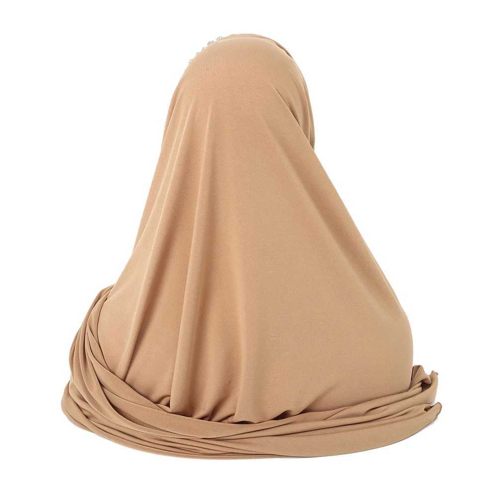 Navy blue instant headscarf used for Wen Solid soft Muslim headscarf with diamond Islamic womens band shawl wrapped around RIMAIRE X250324