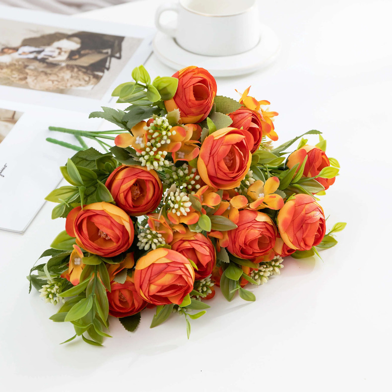 Faux wers DIY Kit Realistic Simulated Tea Roses with Multiple Forks for Creative Table Scapes beautiful