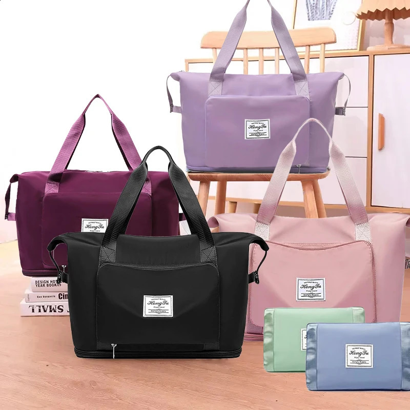 Foldable expandable travel bag large capacity waterproof luggage bag tote bag travel luggage bag suitable for weekend camping 250314