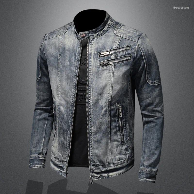 Men's Jackets High Quality Spring Fashion Casual Sports European And American Zip-up Denim Jacket M-4XL For Men Mens