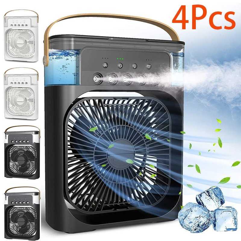 4pcs touch button USB 5V mobile cooling fan 600ml ice cube desktop water cooler Z250324