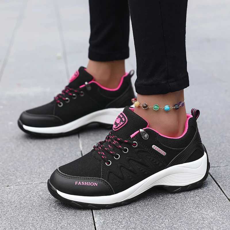 Womens sports shoes breathable platform lightweight Hiking Sports lace Up Fi new running comfortable fitness shoes free deliveryXJ250324