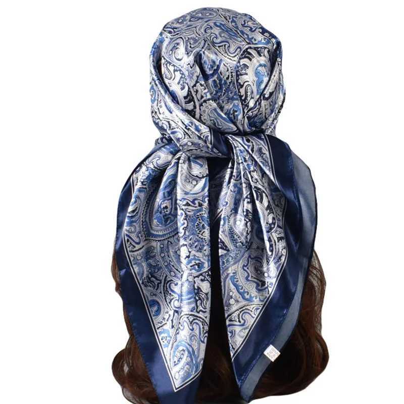 High quality silk square scarf with top wrapping and four seasons hair scarf Foard Iuxe Bandana womens scarf 90x90cm X250324