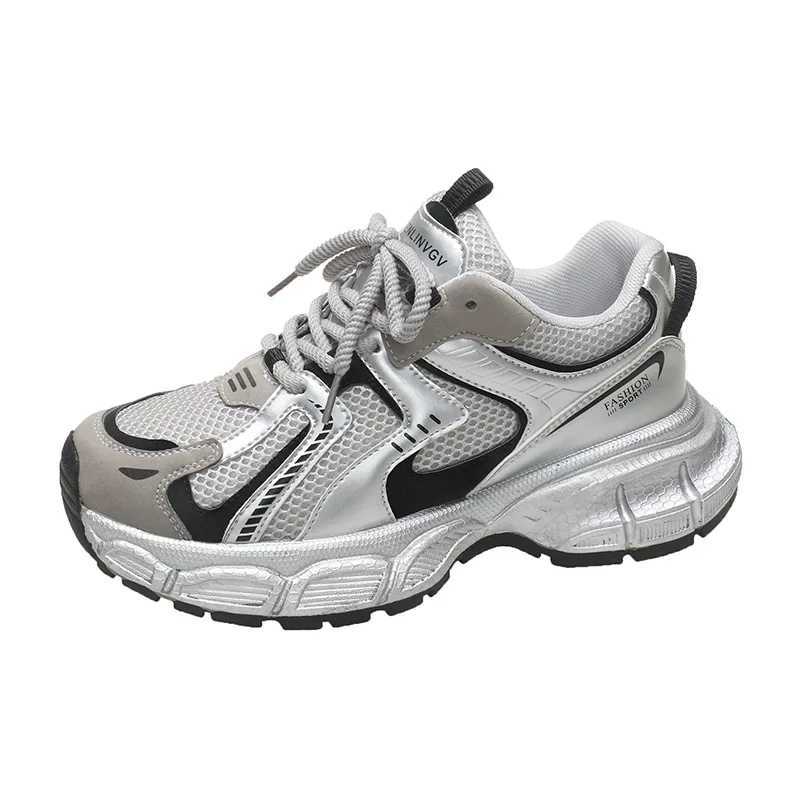 Thick soled dad shoes for womens 2024 spring/summer new Sier breathable 100 pair light sports casual womens shoesXJ250324