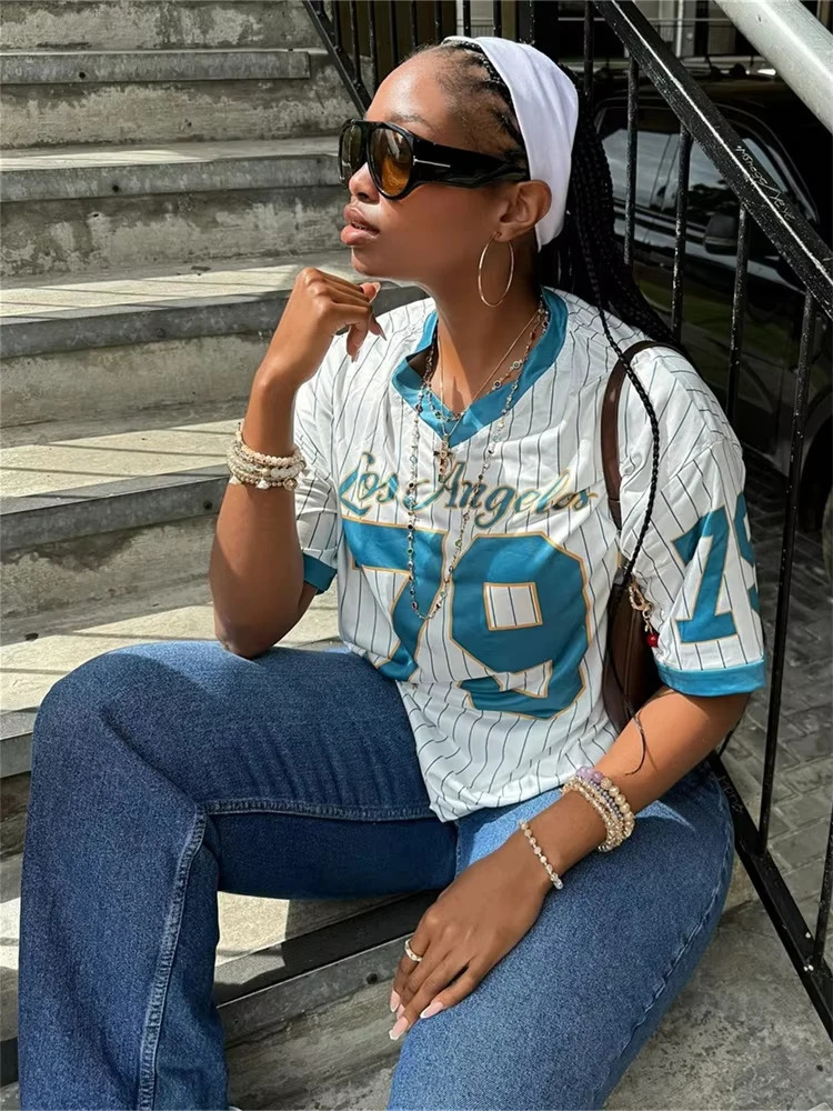 2025 leisure wholesale y2k clothing streetwear Tshirts printed loose tops fashionable long sleeves spring womens 250324