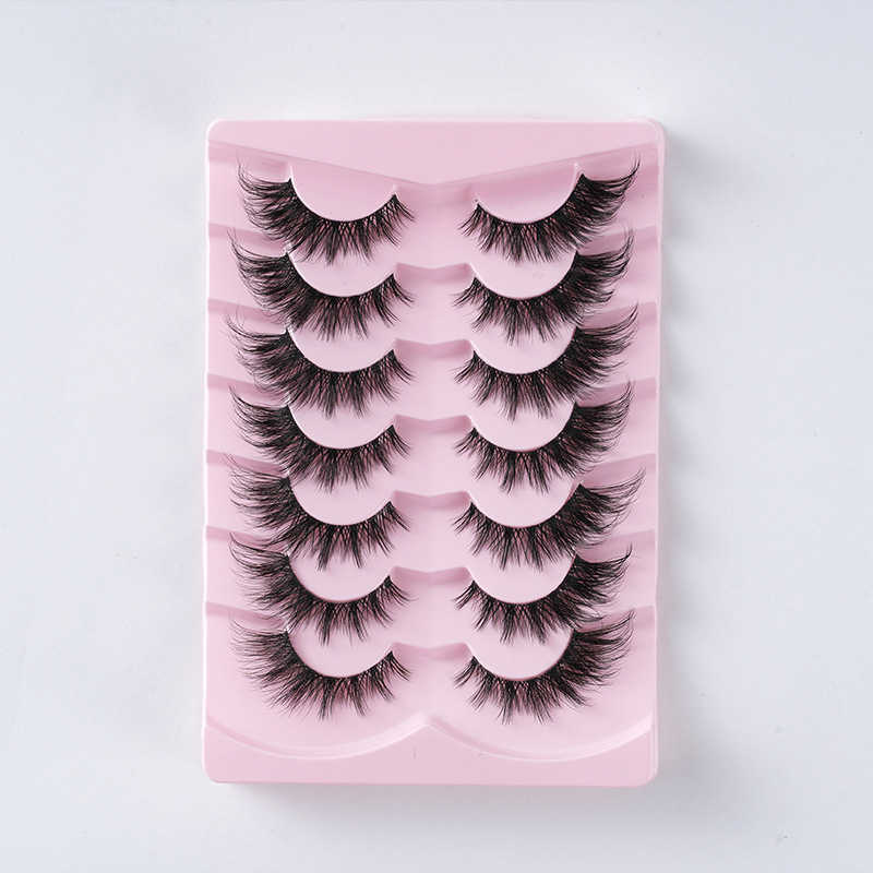 DT02 Thick Slant Flying False Eyelash Transparent Terrier Fox Eye Thick Self Adhesive Eyelash Hair W250324