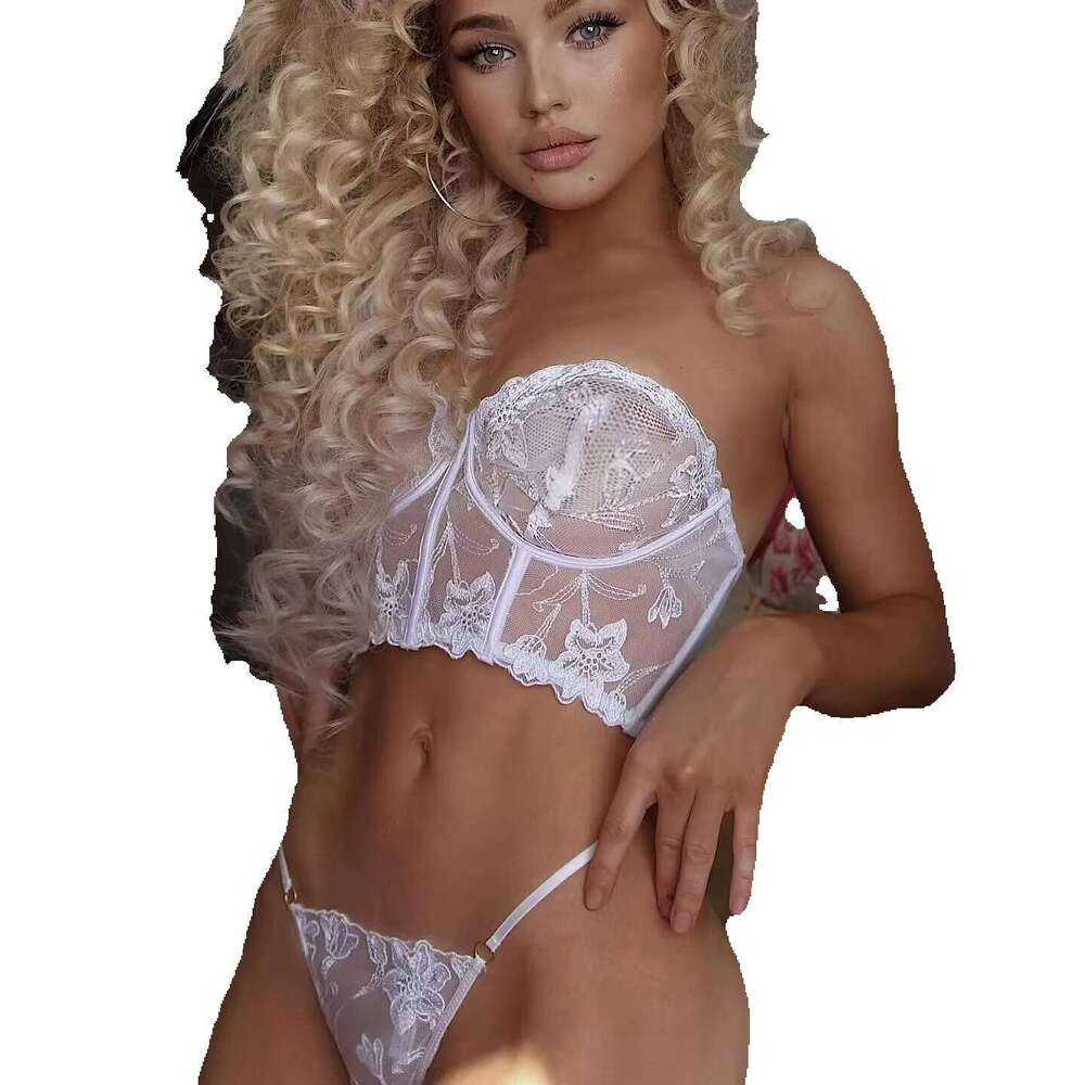 T-Back Embroidery Gerie For Women Sexy Naughty Plus Size G-String Thong Underwear Sleepwear Lenceria Para Damas