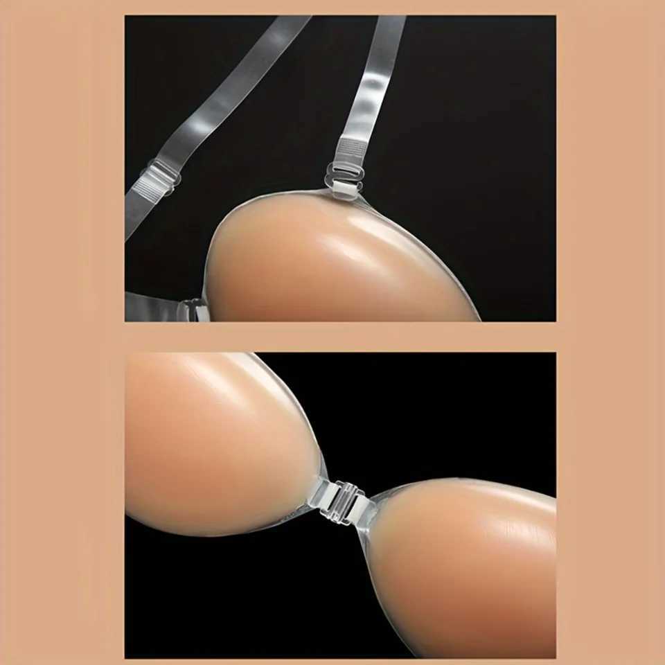 2 pairs of ultra comfortable silicone strapless bras - self-adhesive backless push up womens soft padded covers - wireless FabXJ250324