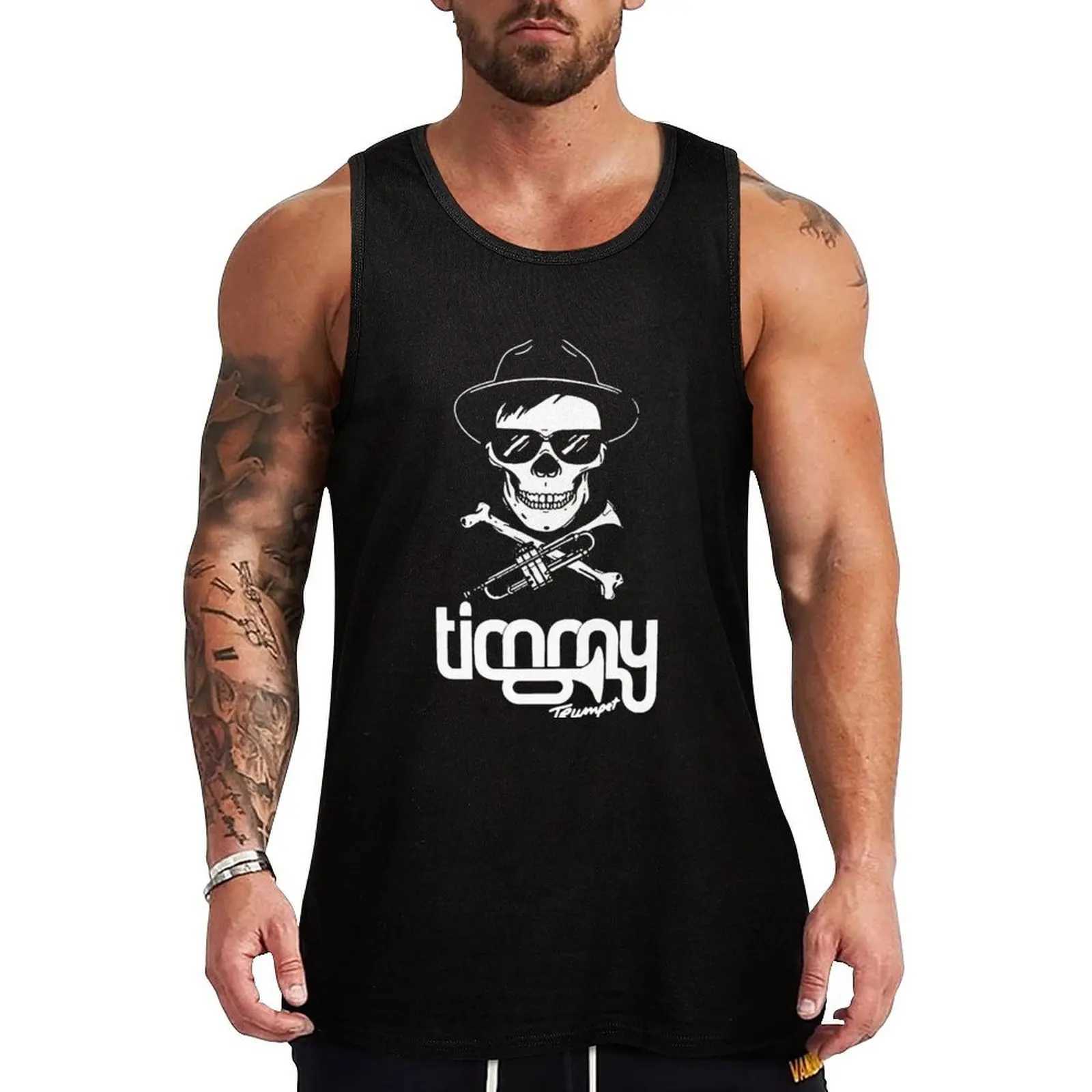 Timmy horn vest mens sleep free T-shirt gym clothing mens fitness T-shirt X250324
