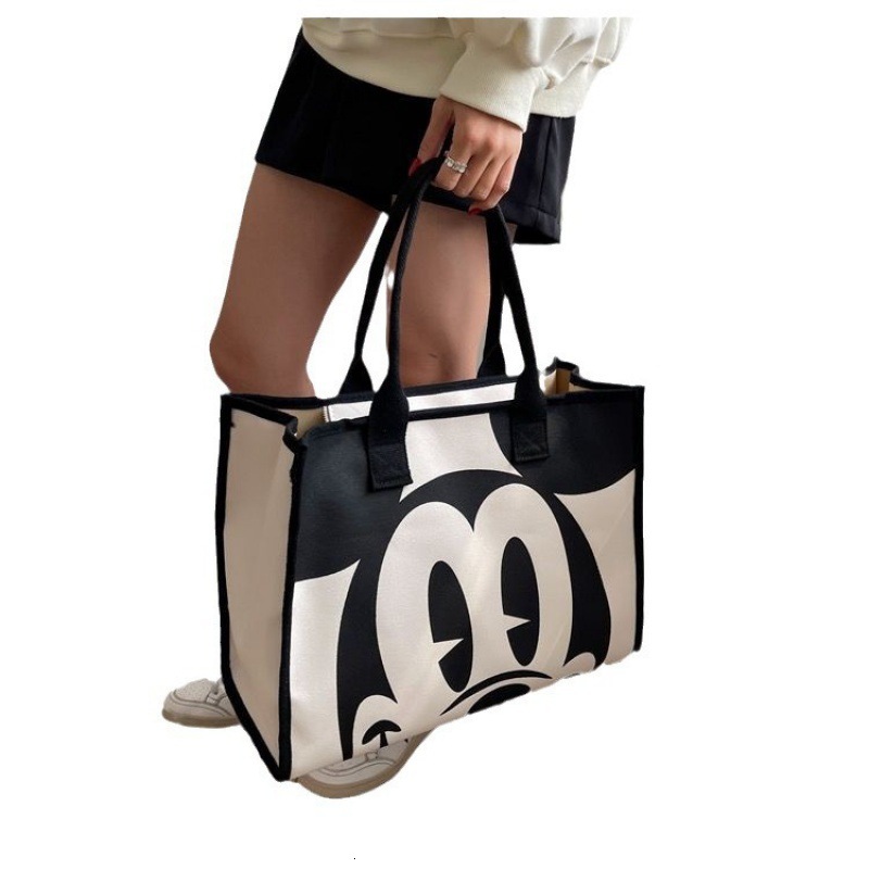 2025S Fashion Designer Cartoon Printed New Canvas Women S Fashion Shoulder Bag Commuting Tote Bag