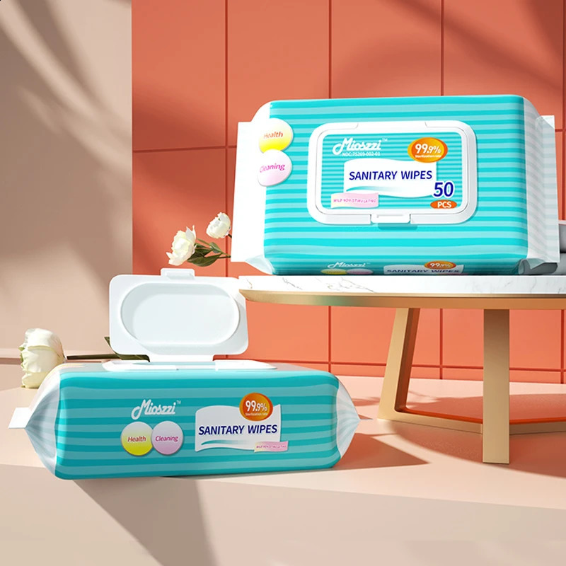 50pcs Sanitary Cleaning Wet Wipes 250320