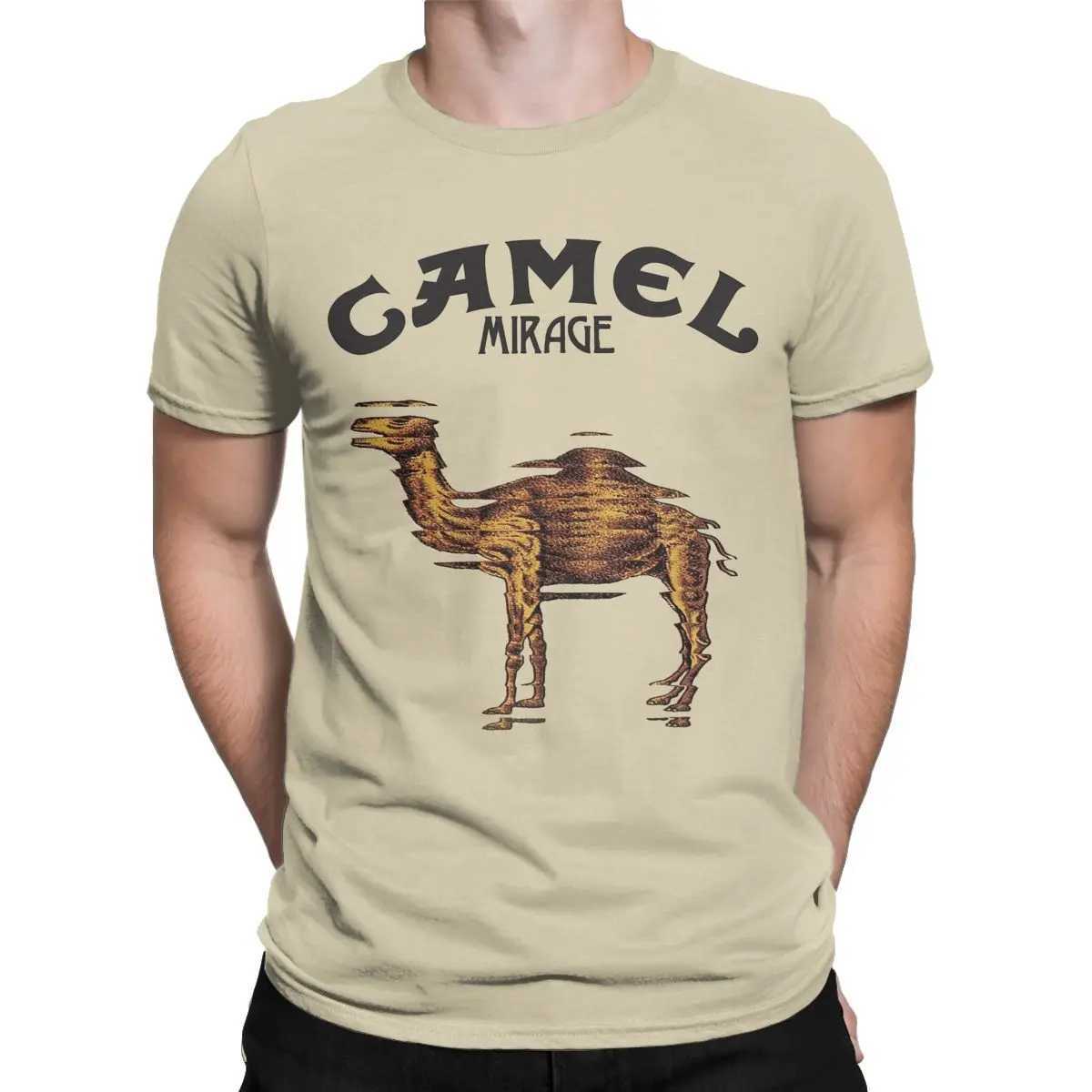 Camel Mirage Band Mens Pure Cotton Novelty T-shirts Crew Neck Ts Short Slip Tops 4XL 5XL X250324