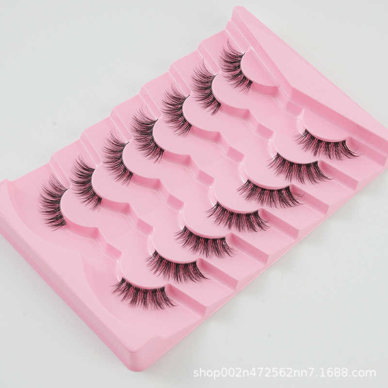 Sweet and cool style elongated eye corners enlarged eyes large capacity false eyelashes half eye slanted fly style fox style eyelashes W250324