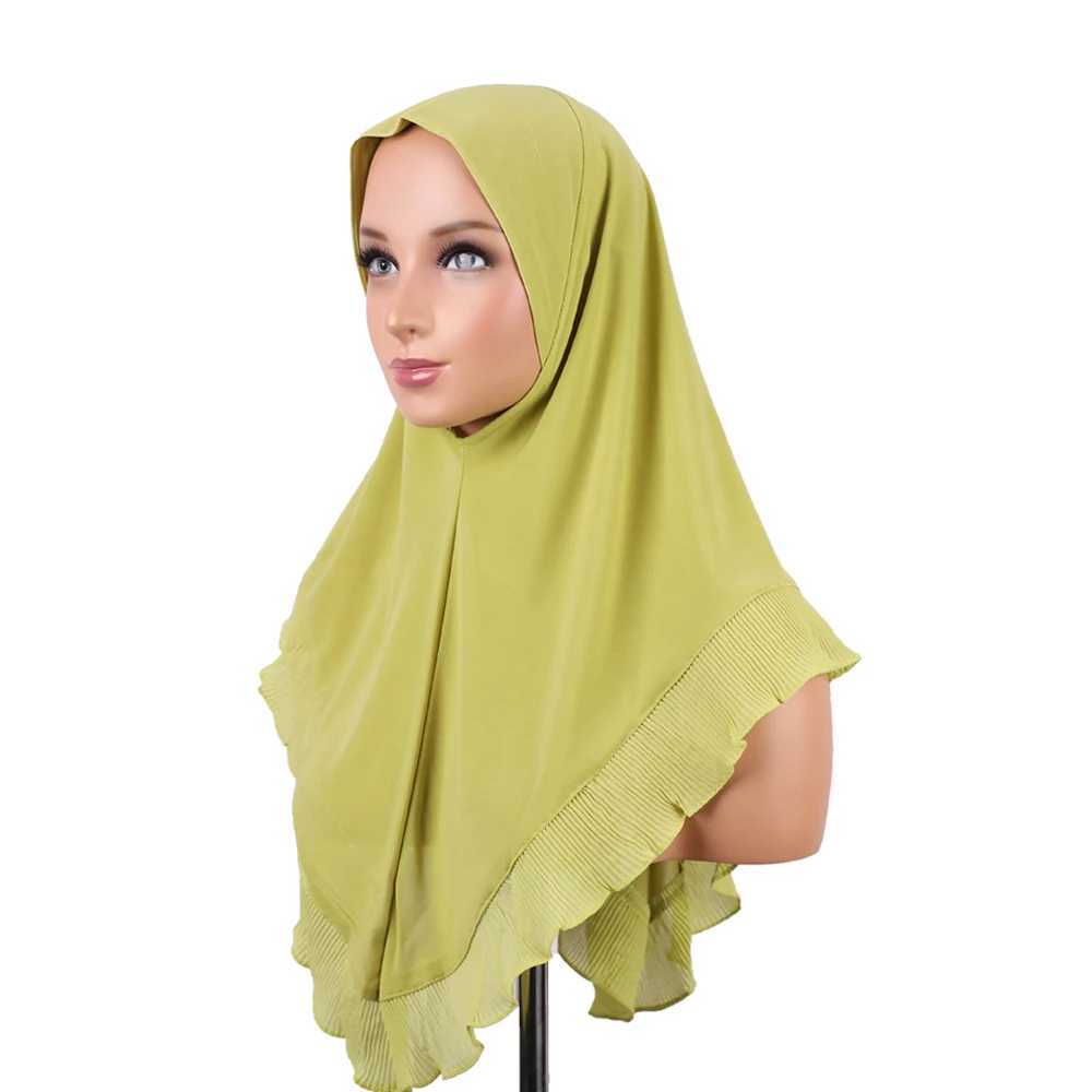 Purple headscarf elegant lace instant Muslim headscarf high-quality solid scarf womens shawl full RIMAIRE set X250324