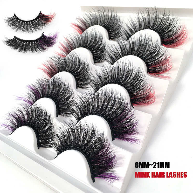 Cos5 Mixed Color False Eyelash Explosive Edition Thick Curly Imitation Mink Hair Eyelash Stage W250324