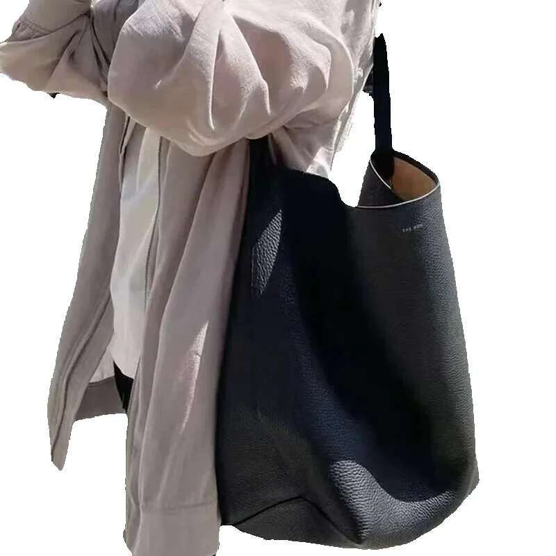 2024 Genuine Leather Single For Women Fashion Classic Casual Handbags Shoulder Crossbody Travel Bucket Tote Bag