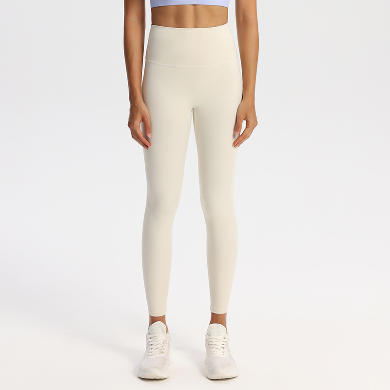 2025S Fashion Designer Yoga Women s High Waist Hip Lifting Abdominal Compression New Nude Fitness Tights Sweat Absorbing And Moisture Absorbing Sports