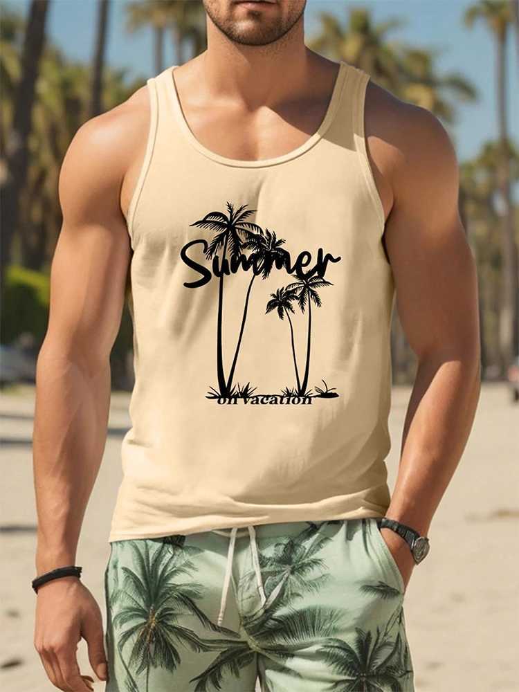 2025 New Hawaiian Style Mens Tank Top Summer Daily Fashion Mens Sleeveless T-shirt Beach Vacation Mens Leisure Tank Top X250324