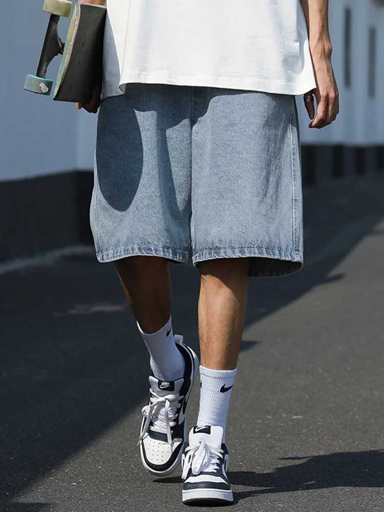 Mens Shorts Jeans Blue Denim Jorts Baggy Harajuku Pants Streetwear Y2k Unisex Oversize Korean Fashion Vintage Summer Clothes T250603