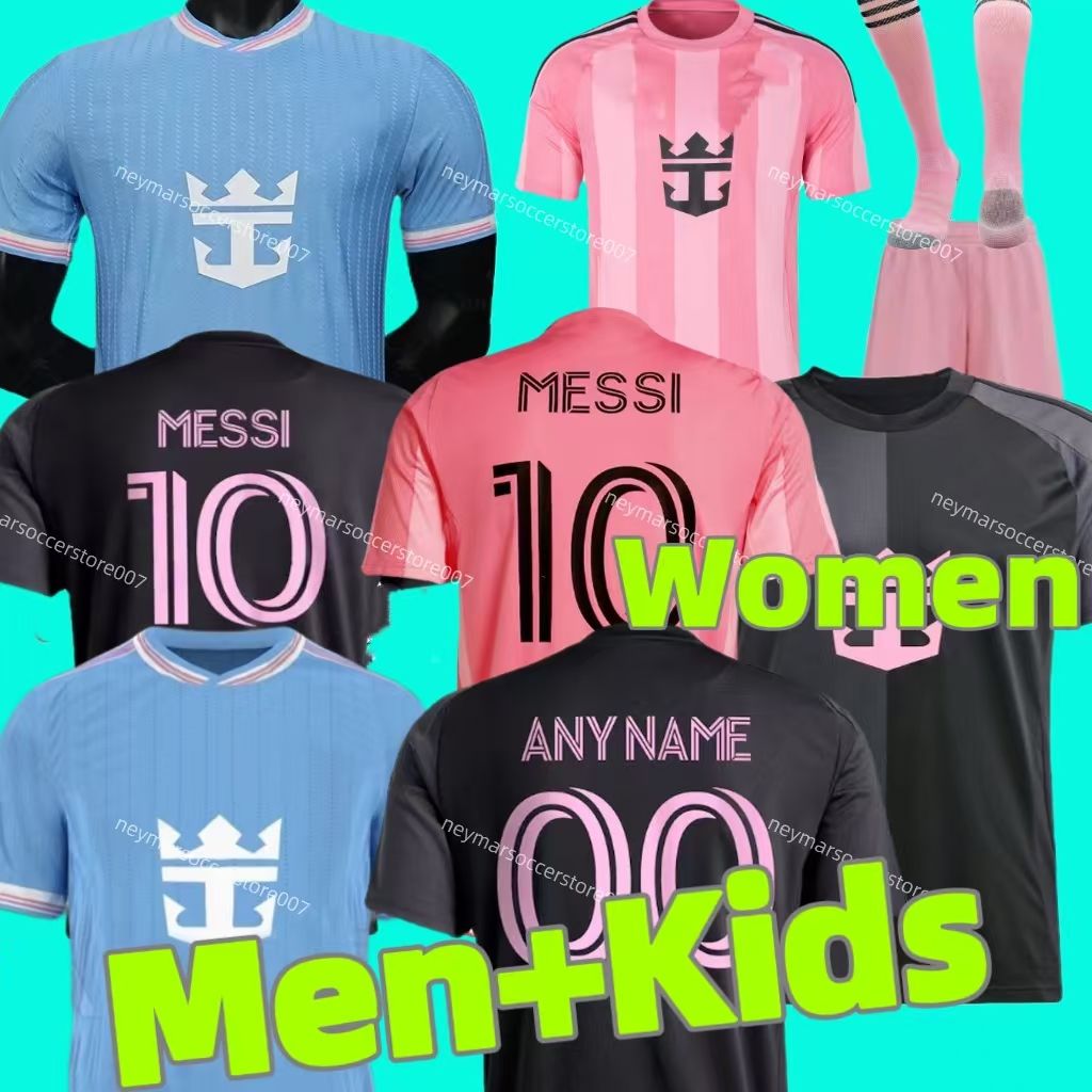 SUAREZ M. MESSIS Interes Miamis CF 2025 Soccer Jerseys 2024 3rd Player Fans version shirt Baby Matuidi Women 24 25 football men kit kids equipment 3XL 4XL Grey Black