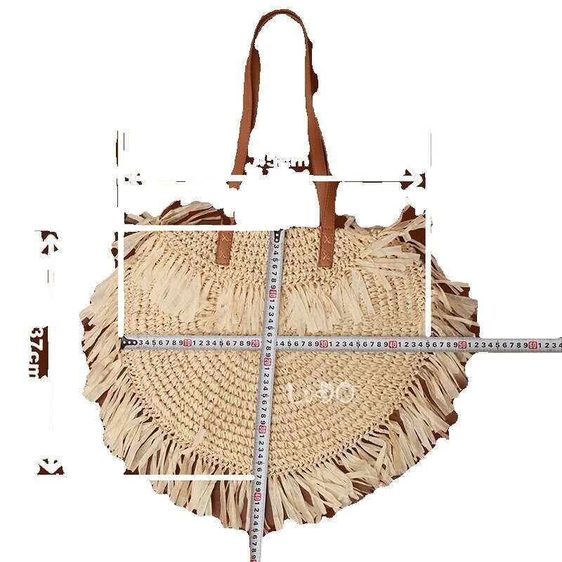 Shoulder Bags For Women 2024 Female Ins Summer Big Capacity Paper Handmade Woven Beach Bag Bohemia Bali Handbag