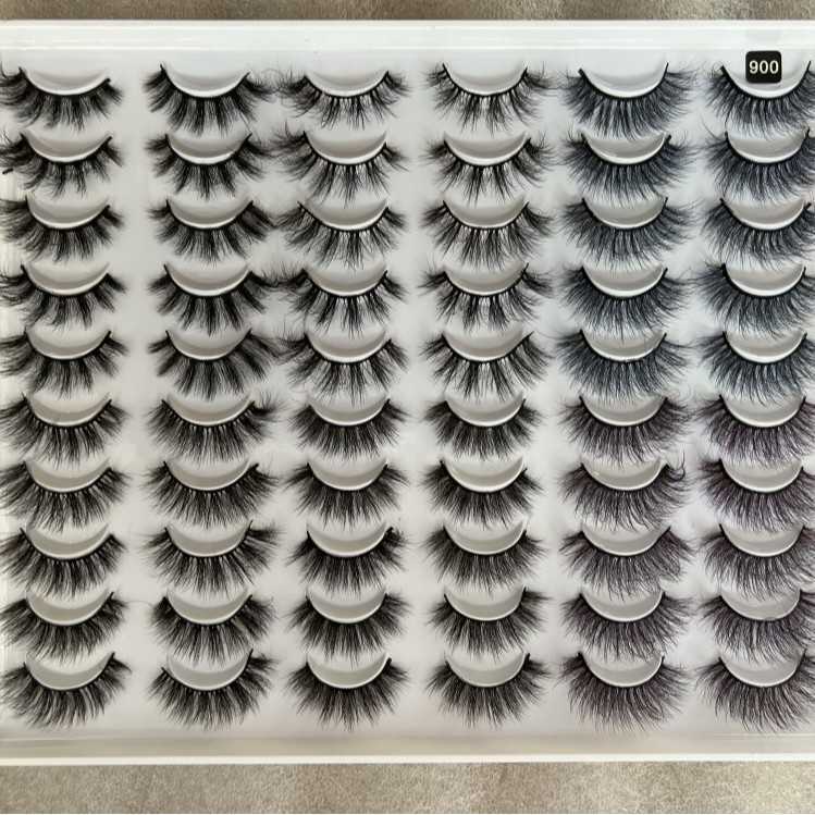 Thirty pairs of hot selling fluffy styles thick faux mink fur explosive fur styles curled and messy eyelashes W250324