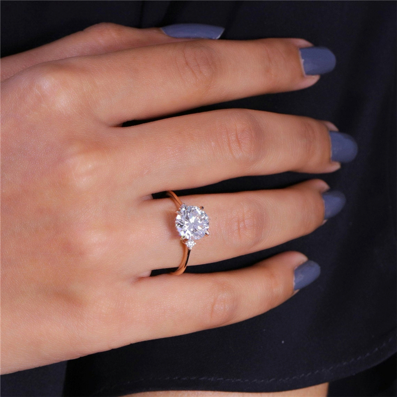Jewelry Lab Grown Diamond 2.0 Carat Round Cut Solitaire Ring Real Gold IGI Certificate Engagement Fashion Ring For Women