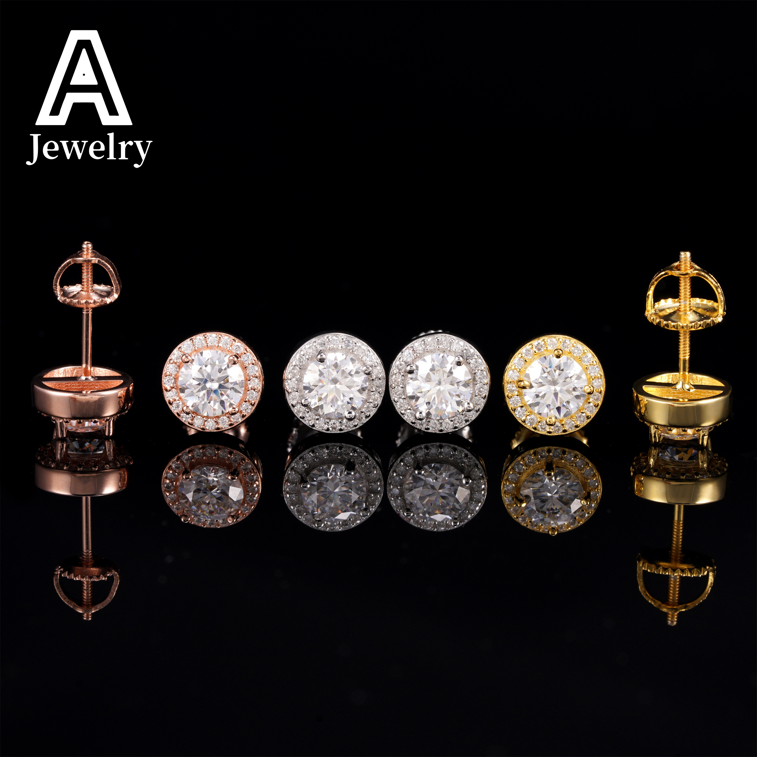 The new 925 Pure is available by testing diamond delicate fashion earrings Hip Hop mens and womens trend personality studs
