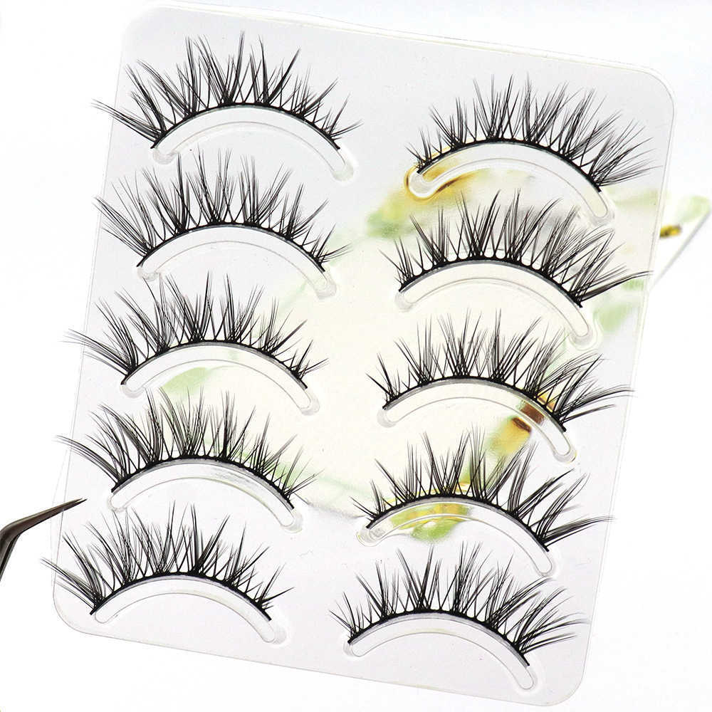 Thick messy and elongated false eyelashes at the end of the eye can support double eyelids and naturally cross Barbie wild makeup eyelashes W250324