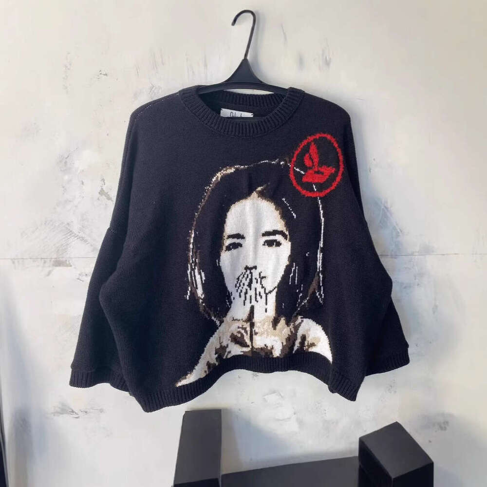 International Station New Winter Lazy Style Loose Long Sleeve Hoodie Men's and Women's 3D Jacquard Craft Pattern Knitted Sweater