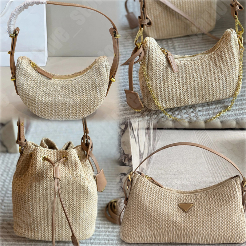 Women Straw Designer Bag Summer Crossbody Strawbags Ladies Hobo Shoulder Bags Raffias Camera Handbag Grass Woven Bucket Bag